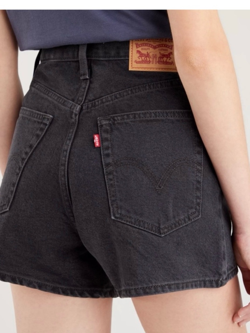 Levi's Black High waisted mom shorts